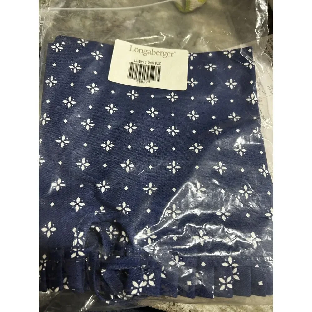 Longaberger Basket Liner Classic Blue LARGE GATHERING NEW in pkg RETIRED RARE!